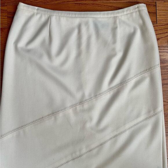 NORTON MCNAUGHTON Vintage Midi Wool Blend Cream Skirt Plus Women’s Size 18P - Picture 10 of 11